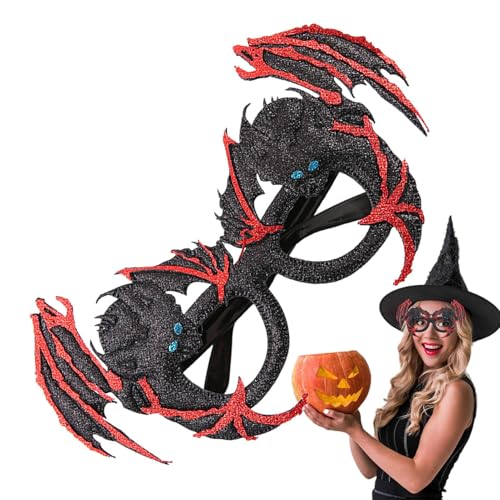 Bat Wings Brille - Halloween -Rahmen, Cosplay -Accessoires | Leichte Plastikfantasie Festliche Brille, Amüsante Thematische Verkleidung, Erschreckende Atmosphäre -Dekoration Und Accesso von Generisch