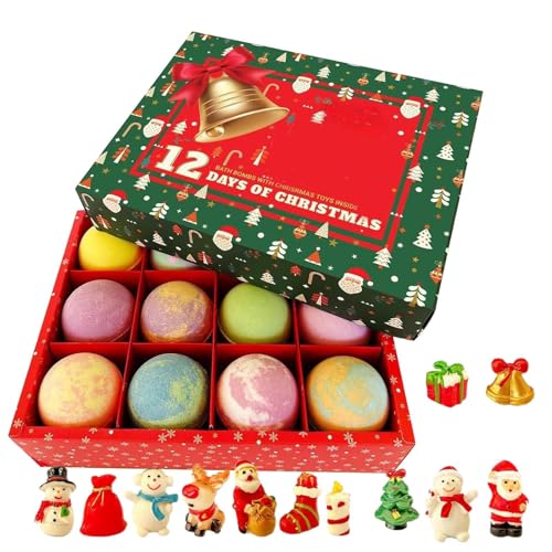 Bath Bombs Geschenkset für Kinder, Weihnachtsab Advent Bad Bälle Spielzeugset Kalender, natürliche Bio -Bathbombsspielzeug für Mädchen Urlaubsdusche Badespiele Spielen von Generisch