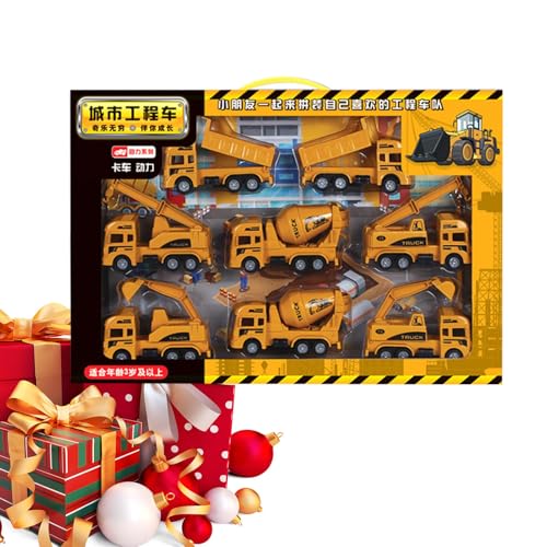 Bau-Spielfahrzeug-Set, Kinderspielzeug-Bau-LKW,Push-and-Go-Trägheits-Konstruktionsauto-Spielzeug - Spielzeug-Bagger, Bulldozer, Lastwagen, Druckguss-Spielfahrzeug-Set für , für Balkon, Schlafzimmer Bau-Spielfahrzeug-Set, Kinderspielzeug-Bau-LKW,Push-and-Go-Trägheits-Konstruktionsauto-Spielzeug - Spielzeug-Bagger, Bulldozer, Lastwagen, Druckguss-Spielfahrzeug-Set für , für Balkon, Schlafzimmer von Generisch