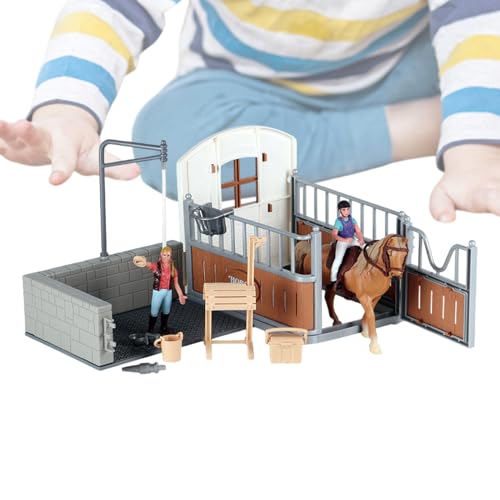 Bauernhof-Tierfiguren-Set – Modell-Pferdehof-Set mit Stallspielzeug, realistische Pferdefiguren-Sammlung mit , lustiges Rollenspiel-Spielzeug für Kinder, Pferdestall, Kinder-Bauernhof-Spielset Bauernhof-Tierfiguren-Set – Modell-Pferdehof-Set mit Stallspielzeug, realistische Pferdefiguren-Sammlung mit , lustiges Rollenspiel-Spielzeug für Kinder, Pferdestall, Kinder-Bauernhof-Spielset von Generisch