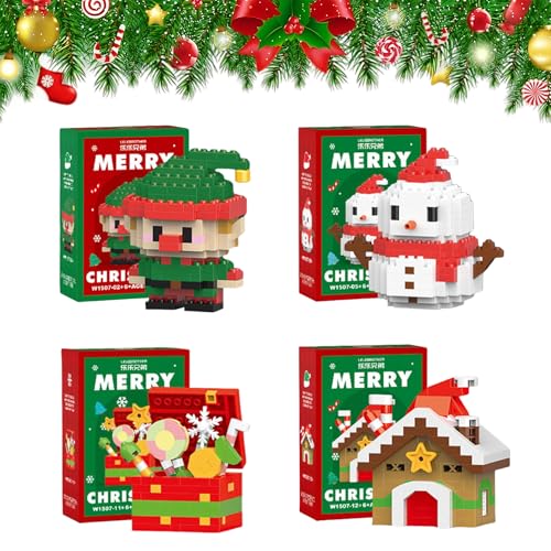 Bausteine-Set, 4-teiliges Puzzle-Baustein-Set, Tierfiguren, Bausteine, Mini-Gebäude, Figuren, Ornamente, DIY-Weihnachtsstrumpffüller für Kinder, Partygeschenke Bausteine-Set, 4-teiliges Puzzle-Baustein-Set, Tierfiguren, Bausteine, Mini-Gebäude, Figuren, Ornamente, DIY-Weihnachtsstrumpffüller für Kinder, Partygeschenke von Generisch