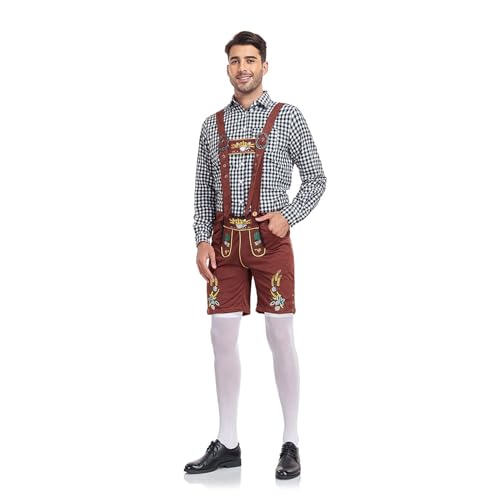 Bayerisch KostüM Set Halloween KostüM Oktoberfest Herren Outfit Set Hut Trachtenhemd Oktoberfest Hemd Herren Trachtenhemd Kariertes Freizeithemd Karohemd Bayerisch KostüM Set Halloween KostüM Oktoberfest Herren Outfit Set Hut Trachtenhemd Oktoberfest Hemd Herren Trachtenhemd Kariertes Freizeithemd Karohemd von Generisch