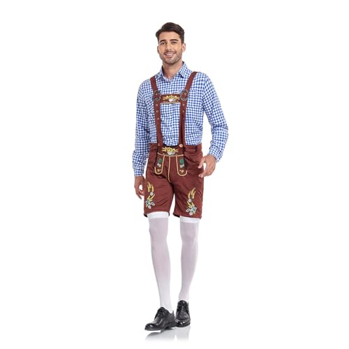 Bayerisch KostüM Set Halloween KostüM Oktoberfest Herren Outfit Set Hut Trachtenhemd Oktoberfest Hemd Herren Trachtenhemd Kariertes Freizeithemd Karohemd Bayerisch KostüM Set Halloween KostüM Oktoberfest Herren Outfit Set Hut Trachtenhemd Oktoberfest Hemd Herren Trachtenhemd Kariertes Freizeithemd Karohemd von Generisch
