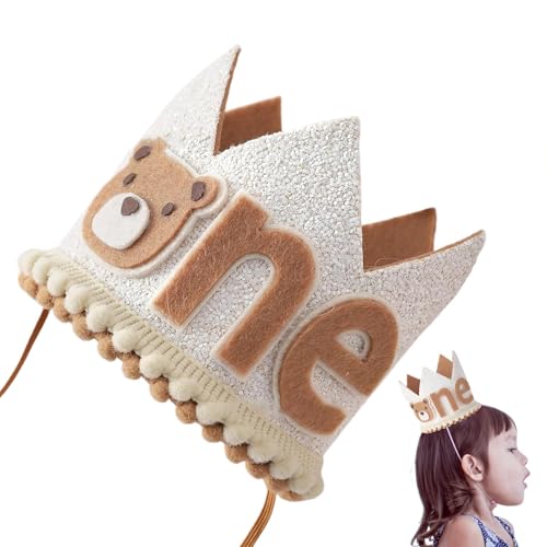 Bear Crown - Geburtstagsfeier Krone, Crown Party Hut | Handgefertigte Baby -Geburtstagskrone, personalisierter erster Geburtstagshut, weich Bear Crown - Geburtstagsfeier Krone, Crown Party Hut | Handgefertigte Baby -Geburtstagskrone, personalisierter erster Geburtstagshut, weich von Generisch