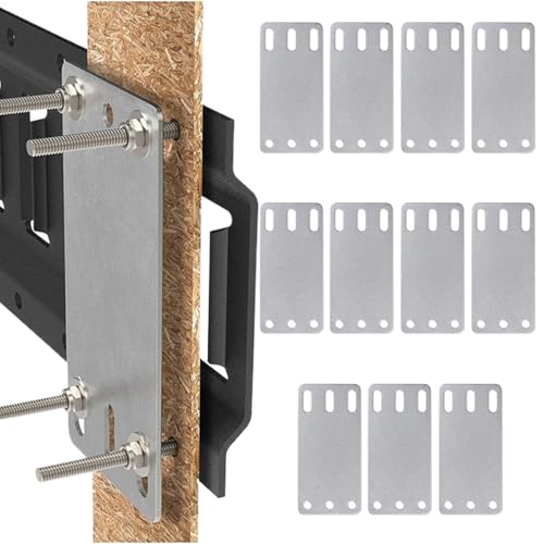 Befestigungsplatte für Schiene und Schiene, 12 Stück Montageplatten für E-Track, robuste Halterung mit Installationsset für Böden, Holz, Garage, Lager von Generisch
