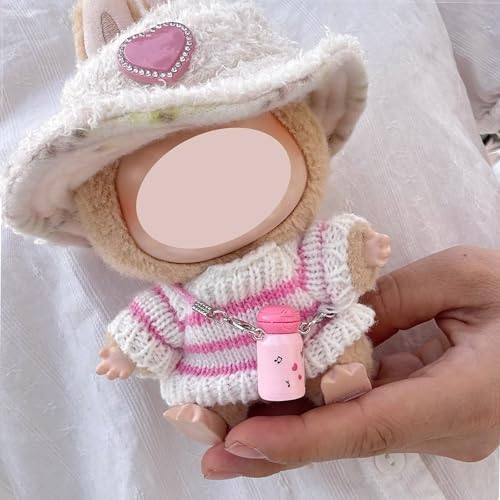 Bekleidung für 17cm Labu Plüsch – Puppen Bekleidung DIY Outfit Set – Weiches Puppen-Kleidungsset, Elastisch & Detailreich, Plüschtier-Bekleidung mit Strickmütze und Rosa Wasserkocher Bekleidung für 17cm Labu Plüsch – Puppen Bekleidung DIY Outfit Set – Weiches Puppen-Kleidungsset, Elastisch & Detailreich, Plüschtier-Bekleidung mit Strickmütze und Rosa Wasserkocher von Generisch