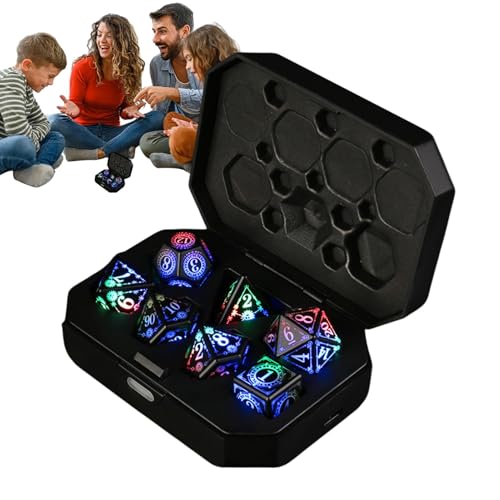 Beleuchtetes Würfel-Set, 25 mAh, leuchtende Würfel, Lade-Würfel-Set, polyedrisches Würfel-Set, Tischspiele, Würfel mit wiederaufladbarer Box für Männer und Frauen, Rollenspiele, Tischspiele Beleuchtetes Würfel-Set, 25 mAh, leuchtende Würfel, Lade-Würfel-Set, polyedrisches Würfel-Set, Tischspiele, Würfel mit wiederaufladbarer Box für Männer und Frauen, Rollenspiele, Tischspiele von Generisch