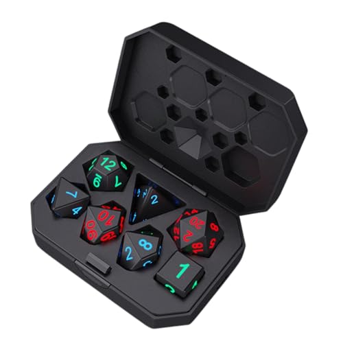 Beleuchtetes Würfel-Set, 25 mAh, leuchtende Würfel, Lade-Würfel-Set, polyedrisches Würfel-Set, Tischspiele, Würfel mit wiederaufladbarer Box für Männer und Frauen, Rollenspiele, Tischspiele Beleuchtetes Würfel-Set, 25 mAh, leuchtende Würfel, Lade-Würfel-Set, polyedrisches Würfel-Set, Tischspiele, Würfel mit wiederaufladbarer Box für Männer und Frauen, Rollenspiele, Tischspiele von Generisch
