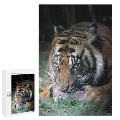 Bengal Tiger 1000 Teile Set Holzpuzzle - Naturholz, perfekte Kunstanzeige für Tierliebhaber von Generisch