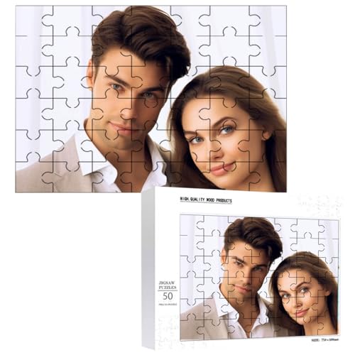 Benutzerdefiniertes Puzzle, personalisiertes Puzzle für Foto, 20/50/300 Teile, für Familie, Hochzeit, Abschlussfeier, Haustier (50 Stück – 20,3 x 15,2 cm) von Generisch