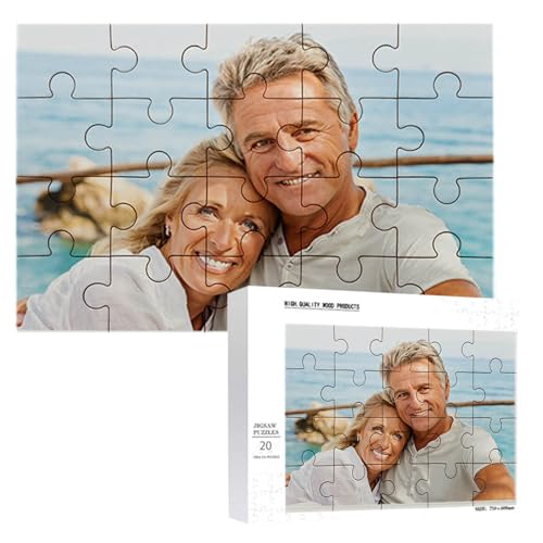 Benutzerdefiniertes Puzzle, personalisiertes Puzzle für Foto 20/50/300 Teile, für Familie, Hochzeit, Abschlussfeier, Haustier (20 Stück) von Generisch