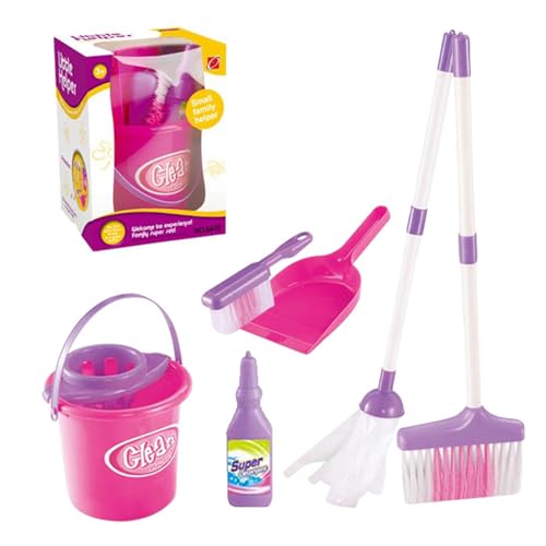 Besen- und Reinigungsset für Kleinkinder,Reinigungsset für Kleinkinder-Housekeeping-Spielset - Spielzeug-Reinigungsset enthält Besen, Mopp, Bürste, Kehrschaufel, Eimer, Warnschild, STEM-Spielzeug fü Besen- und Reinigungsset für Kleinkinder,Reinigungsset für Kleinkinder-Housekeeping-Spielset - Spielzeug-Reinigungsset enthält Besen, Mopp, Bürste, Kehrschaufel, Eimer, Warnschild, STEM-Spielzeug fü von Generisch