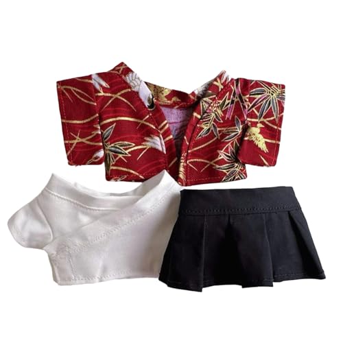 Bett Puppenbett Kleidung für Puppen, Bunte Kimono-Kleidungssets, geeignet für 17 cm Puppenkleidungszubehör (Kleidung ohne Puppe), Kleidungsoutfit, stilvolle Miniatur Puppenhaus (C, 10x15x1 cm) von Generisch
