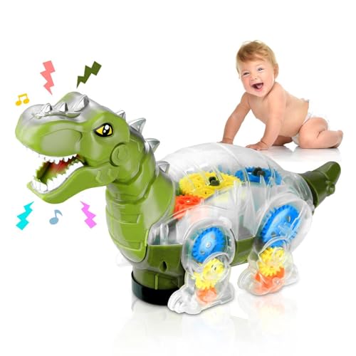 Bewegendes Spielzeug für Babys, Krabbelspielzeug für Babys von 6 bis 12 Monaten | Krabbelspielzeug für Dinosaurierbabys mit bunten Lichtern, Musikspielzeug für Babys | Laufspielzeug mit Zahnrad-Design Bewegendes Spielzeug für Babys, Krabbelspielzeug für Babys von 6 bis 12 Monaten | Krabbelspielzeug für Dinosaurierbabys mit bunten Lichtern, Musikspielzeug für Babys | Laufspielzeug mit Zahnrad-Design von Generisch