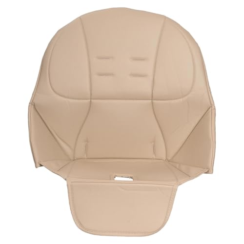 Bezug für Baby-Hochstuhl, PU-Leder, mit weichem Schwammpolster, bequem und langlebig, leicht zu reinigen, wasserdichtes Sitzkissen (Beige) von Generisch