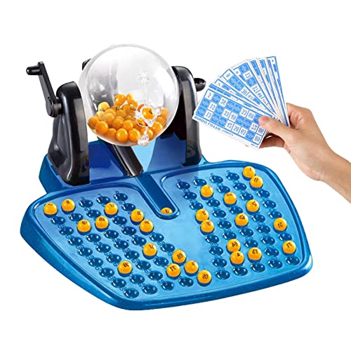 Bingo-Spiel | Deluxe-Bingo-Spiel für Erwachsene – Bingo-Set enthält Bingo-Käfig, Brett, gemischte Karten, 90 Calling-Bälle, bunte Chips, ideal für große Gruppen, Partys, Blau Bingo-Spiel | Deluxe-Bingo-Spiel für Erwachsene – Bingo-Set enthält Bingo-Käfig, Brett, gemischte Karten, 90 Calling-Bälle, bunte Chips, ideal für große Gruppen, Partys, Blau von Generisch