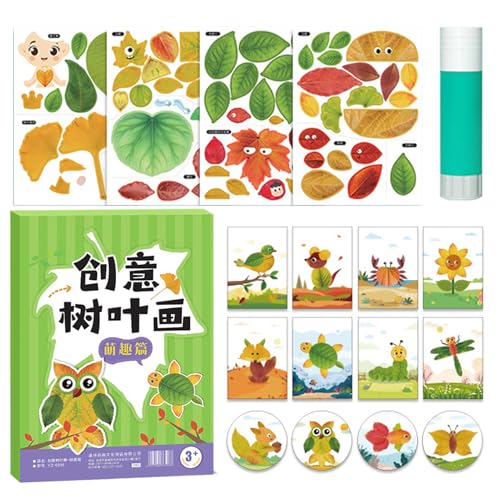 Blattkunst-Aktivitätsset für Kinder, handgefertigtes Naturblatt-Bastelset für Kinder, pädagogisches handgefertigtes Bastelprojekt-Set, Partygeschenke für Kleinkinder, Kinder, Teenager, Jungen Blattkunst-Aktivitätsset für Kinder, handgefertigtes Naturblatt-Bastelset für Kinder, pädagogisches handgefertigtes Bastelprojekt-Set, Partygeschenke für Kleinkinder, Kinder, Teenager, Jungen von Generisch