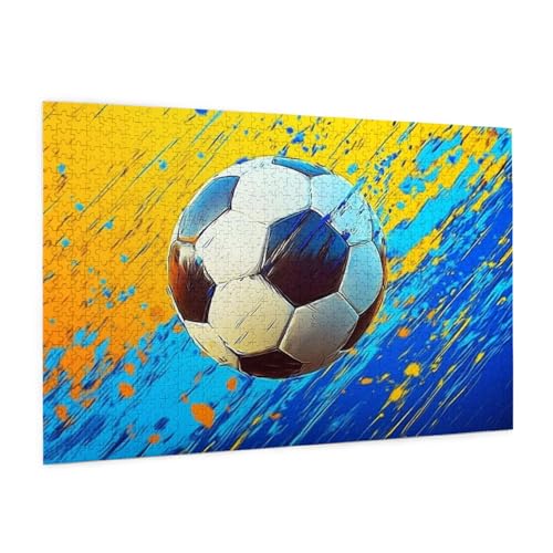 Blau und Gelb Fußball 1000 Teile Puzzle für Erwachsene Holzpuzzles für Erwachsene Geschenke Wohnkultur Blau und Gelb Fußball 1000 Teile Puzzle für Erwachsene Holzpuzzles für Erwachsene Geschenke Wohnkultur von Generisch