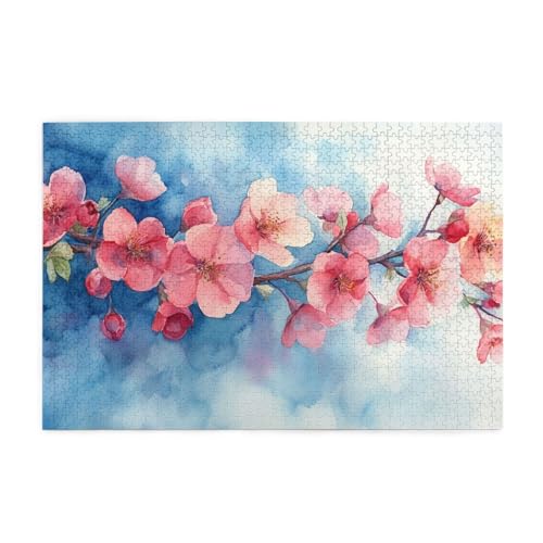 Blaue Blume 1000 Teile Puzzle für Erwachsene Holzpuzzles für Erwachsene Geschenke Wohnkultur von Generisch