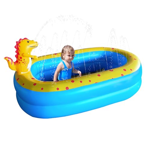 Blocken Sie den Pool mit Sprinkler, aufblasbarer Pool mit Sprinkler | Lustiger Dinosaurier -Design Blow Up Pool | Spielzentrum, Außenwasserspielzeug für Sommerparty Garden Rasen Blocken Sie den Pool mit Sprinkler, aufblasbarer Pool mit Sprinkler | Lustiger Dinosaurier -Design Blow Up Pool | Spielzentrum, Außenwasserspielzeug für Sommerparty Garden Rasen von Generisch