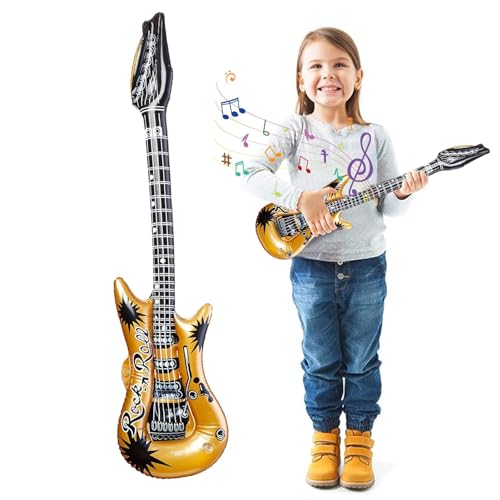 Blow-Up-Gitarre für Kinder, aufblasbare Gitarre - Aufblasbare Luftgitarre | Aufblasbare Luftgitarre, aufblasbares Luftgitarren-Zubehör für Geburtstagsfeiern, Karneval und andere Anlässe von Generisch