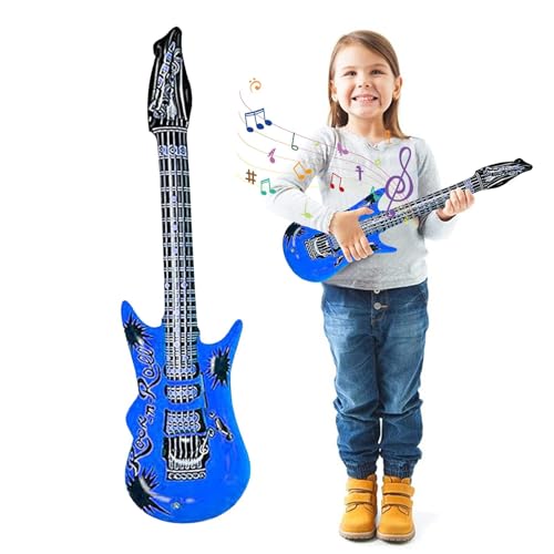 Blow-Up-Gitarre für Kinder, aufblasbare Gitarre | Aufblasendes Gitarrenspielzeug - Aufblasbare Luftgitarre, aufblasbares Luftgitarren-Zubehör für Geburtstagsfeiern, Karneval und andere Anlässe von Generisch
