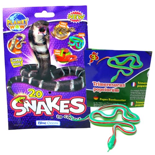 Blue Ocean Snakes Sammelfiguren 2024 - Planet Wow Farbwechsel Schlange - Figur 3. Popes Bambusotter von Generisch