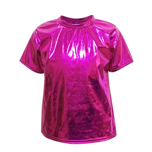 Blusen für Mädchen, elegant, kurzärmelig, Kinderkleidung, metallisch, glänzend, holografische T-Shirts, Hip-Hop, Jazz-Tanz, Kinder-Top, Rundhalsausschnitt, Tanzen, Raves, Festivals, Kostüme, Blusen für Mädchen, elegant, kurzärmelig, Kinderkleidung, metallisch, glänzend, holografische T-Shirts, Hip-Hop, Jazz-Tanz, Kinder-Top, Rundhalsausschnitt, Tanzen, Raves, Festivals, Kostüme, von Generisch