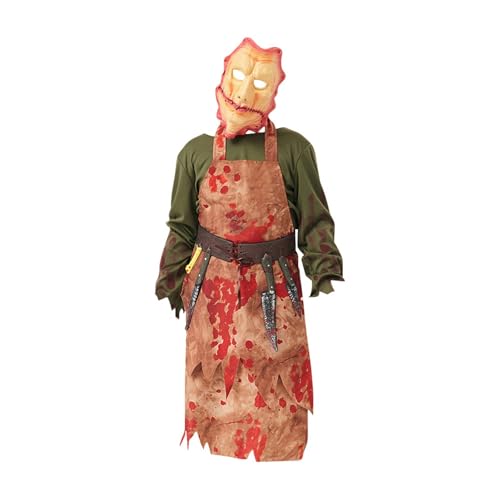 Blutige Halloween-Kostüme für Kleinkinder, Jungen, Anzüge, Gürtel und Schürze, 4-teilig (A, 10–12 Jahre) von Generisch