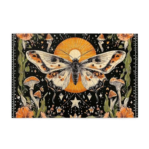 Böhmische Orangenmotte Blume 1000 Teile Puzzles für Erwachsene Holzpuzzles für Erwachsene Geschenke Wohnkultur von Generisch