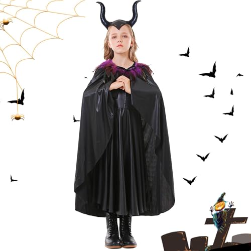 Böse Königin Verkleiden – MalefiicentKostüm Für Mädchen Für Cosplay | Hexe/Teufel Handgefertigtes Gestricktes Tüllkleid Mit Horn-Stirnband | Umhang Für Das Böse Königin Kostüm Geeignet Für H Böse Königin Verkleiden – MalefiicentKostüm Für Mädchen Für Cosplay | Hexe/Teufel Handgefertigtes Gestricktes Tüllkleid Mit Horn-Stirnband | Umhang Für Das Böse Königin Kostüm Geeignet Für H von Generisch