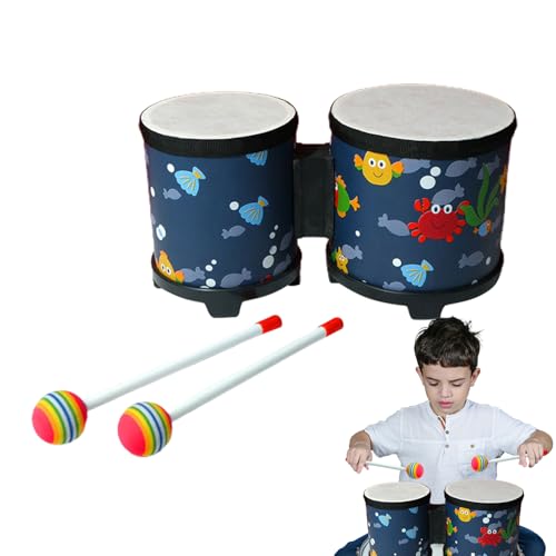 Bongo Drum - Professionelle Holzhandtrommel mit zwei Tonköpfen, klassische Musik Percussion | Nette Trommeln für Erwachsene und Kinder, kompaktes Volksinstrument mit Schlägern, kulturelles Spielzeug f Bongo Drum - Professionelle Holzhandtrommel mit zwei Tonköpfen, klassische Musik Percussion | Nette Trommeln für Erwachsene und Kinder, kompaktes Volksinstrument mit Schlägern, kulturelles Spielzeug f von Generisch