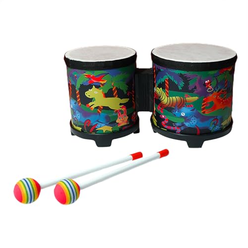 Bongo-Trommel-Set – Kinder-Handtrommel-Instrument Mit 2 Bunten Trommelstöcken, Percussion-Trommel-Spielzeug, Schlaginstrument Für Anfänger von Generisch