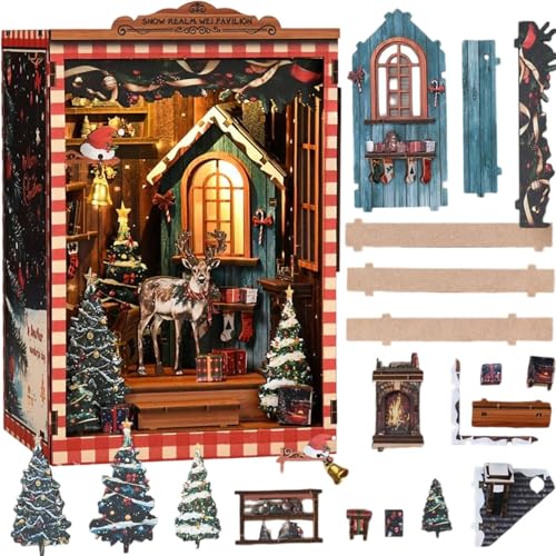 Book Nook Kit,DIY Miniature Dollhouse Miniature Kits for Adults,3D Wood Bookends Building Model Puzzle Toy with LED Light,Home Desktop Decoration,Christmas Festival Creative Gifts for Family, Friends Book Nook Kit,DIY Miniature Dollhouse Miniature Kits for Adults,3D Wood Bookends Building Model Puzzle Toy with LED Light,Home Desktop Decoration,Christmas Festival Creative Gifts for Family, Friends von Generisch