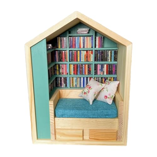 Booknook Kits, Booknook Miniature Kit - Tiny House Library, kreatives Handwerk, Holzdekoration, winzige Welt im für und Mädchen Booknook Kits, Booknook Miniature Kit - Tiny House Library, kreatives Handwerk, Holzdekoration, winzige Welt im für und Mädchen von Generisch
