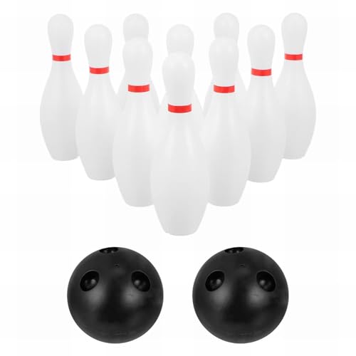 Bowling Interaktives Outdoor-Sport-Bowling-Set, für Innenbereich Sport Spiele Part y Requisiten, Mädchen, Spiel, Spiele, Spielzeug, Bildung Baby Kleinkindspielzeug (White, One Size) von Generisch