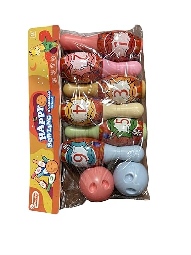 Bowling-Set für Kinder, 6 bunte Kegel mit Zahlen, Lernspiel für den Innenbereich Bowling-Set für Kinder, 6 bunte Kegel mit Zahlen, Lernspiel für den Innenbereich von Generisch