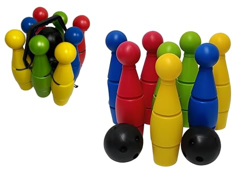 Bowling für Kinder, großes Set Kegel für Kinder, Bowling mit 8 Kegeln und 2 großen Kegeln, 34 große Kegel aus Plastik, für drinnen und draußen, Bowlingspiel, hergestellt in Italien Bowling für Kinder, großes Set Kegel für Kinder, Bowling mit 8 Kegeln und 2 großen Kegeln, 34 große Kegel aus Plastik, für drinnen und draußen, Bowlingspiel, hergestellt in Italien von Generisch