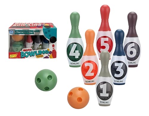 Bowling für Kinder kleine Kegel Set für Kinder Bowling mit 6 Kegeln und 2 Kegeln aus Plastik für Innen und Außen Spiel Bowling Bocce Bowling Game für Kinder Lernspiel sicheres Geschenk Bowling für Kinder kleine Kegel Set für Kinder Bowling mit 6 Kegeln und 2 Kegeln aus Plastik für Innen und Außen Spiel Bowling Bocce Bowling Game für Kinder Lernspiel sicheres Geschenk von Generisch