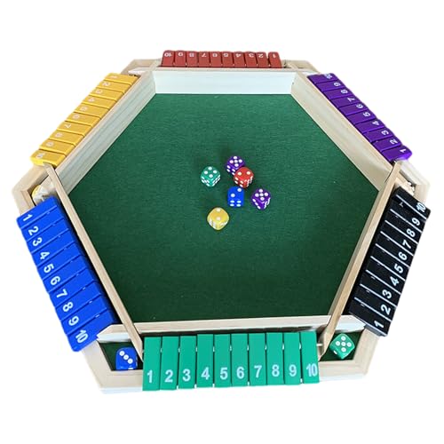 Box Dice Game, Shutter -Box -Würfelspiel, Spieler das Box Dice Game, Holzläder -Box 6 -Spieler, Classics Tabletop & Pub Brettspiel, wasserdichte klassische Tabletop- und Pub -Brettspiel für Kinder, Er von Generisch