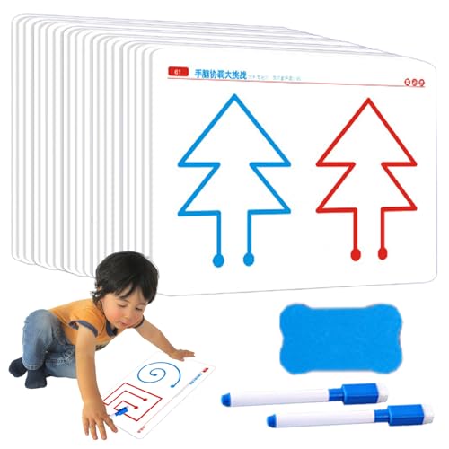 Brain Learning Toys Kartenspiel, Gehirntrainingskarte - 20 Stück Brain-Training-Range-Karte -Verbessert die Hand-Gehirn -Koordinationskarte und fördert das Wachstum der linken und rechten Gehirnhälfte von Generisch