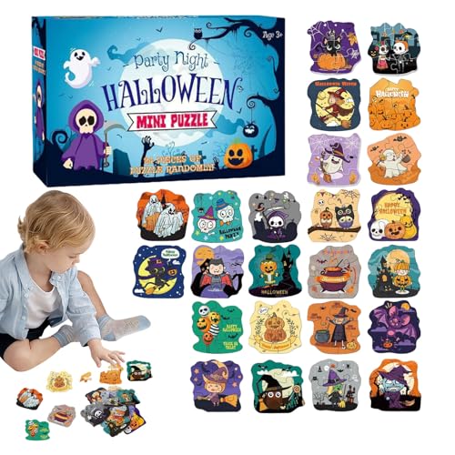 Brain Teaser Puzzle Box Set - Mini -Halloween -Rätsel für Kinder | Lustiges Puzzle | Rätsel für Kinder über 3 Jahren | Papier -Puzzlespielzeug | Bevorzugt Klassenzimmer Belohnung Goody Bag Füll von Generisch