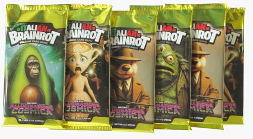 Brainrot Skifidol Italienische KOSMISCHE SCHULUNG 6 Packungen Sammelkarten - Jedes Paket enthält 14 Karten (2 speziell) Trading-Karte - Serie Beta Italiano von Generisch