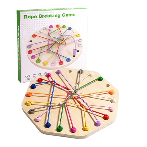 Brainy Knots Rope Challenge Puzzle Knobelspiel mit Seil Logik Strategiespiel für Kinder ab 3 Jahren Geschicklichkeitsspiel, Buntes Gedrehtes Seil Sortier Puzzlespiel Für jungens Mädchen von Generisch