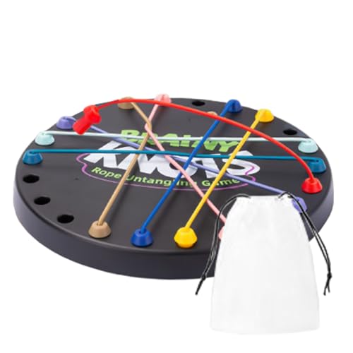 Brainy Knots Seil Untankling Game - Seil, Sorting Board Kinderspielzeug, lustige Spiele Herausforderung | Bunte verdrehte Familienbrettspiele, Stringlösung zentraler Hirnteaser, Seilknoten Entweiterst von Generisch