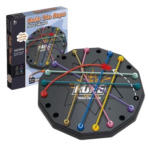 Brainy Knots | Seilentwirrungsspiel | Rope Untying Sorting Brettspiel | Rope Challenge Logic Spiel | Interaktives Brettspiel zum Entwirren verdrehter Seilknoten, Brainy Knots Seil-Entwirrungsspiel von Generisch