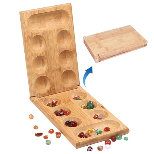 -Brettspiel | Marmorspiel Mit Holzbrett | Kalaha Brettspiel Falten Sie Holzboard | Traditionelle Familienspiele Für Erwachsene Und Kinder, Ideal Für Partys, Reisen, Gruppenspiele von Generisch