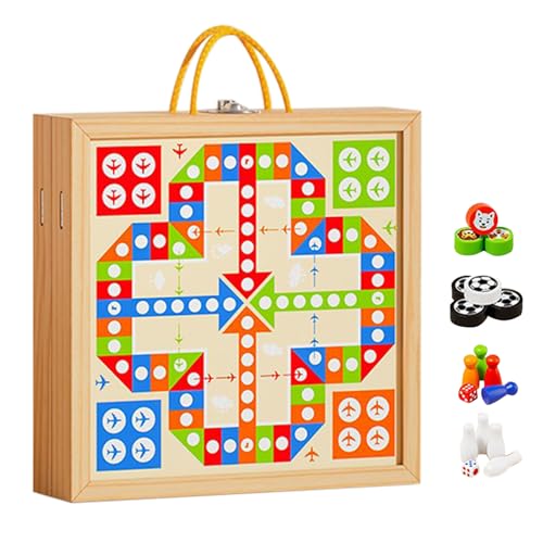 Brettspiele - Holzspielzeug, Desktop -Aktivitäten | 7-in-1-Bildungsrätsel, Tabletop Unterhaltung und Klassenzimmerler, Kindergärtnerin Homeschool Entertainment Travel, Mehrspieldesign von Generisch