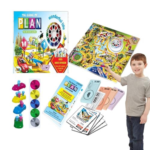 Brettspielleben - Indoor-Spiel „Reise des Lebens“ für Kinder - Interaktives, entscheidungsrelevantes, lehrreiches Familienbrettspiel für Kinder und Teenager, Indoor-Spiel für 2–4 Spieler von Generisch