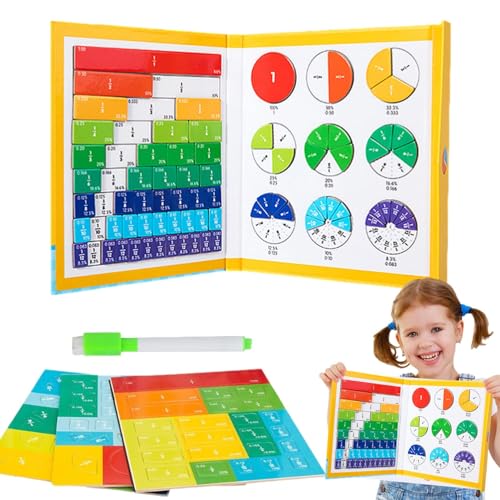 Bruchteil Magnetische Puzzle, Montessori Bruchpuzzle Magnetisches Buch Bruchteil Puzzle Für Kinder Math Manipulatives Spiel Set for Preschool Elementary School Geschenke von Generisch